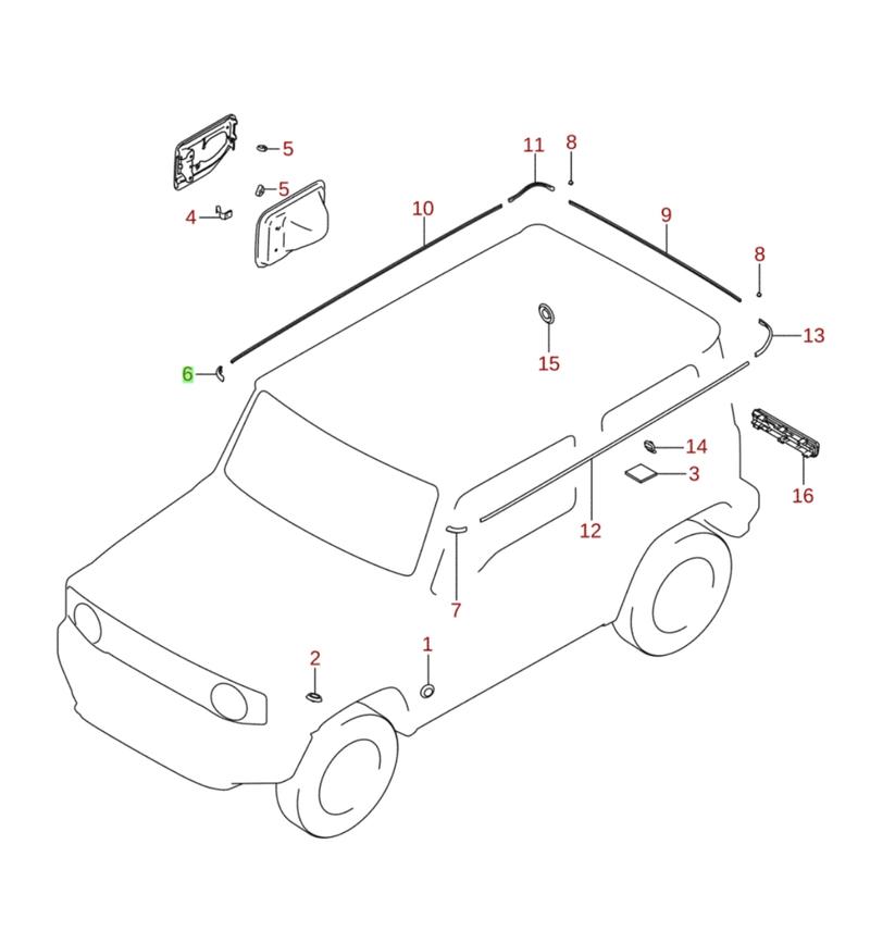 Roof Corner Trim Protection Replacement RH Frnt